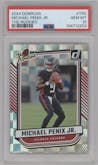 Michael Penix Jr. from the 2024 Donruss set graded by PSA and given an overall grade of 10.