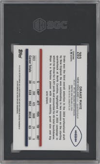 Drake Maye from the 2024 Topps Chrome set graded by SGC and given an overall grade of 10.