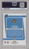 Trevor Lawrence from the 2021 Panini Donruss Optic set featuring a Bronze parallel graded by PSA and given an overall grade of 9.