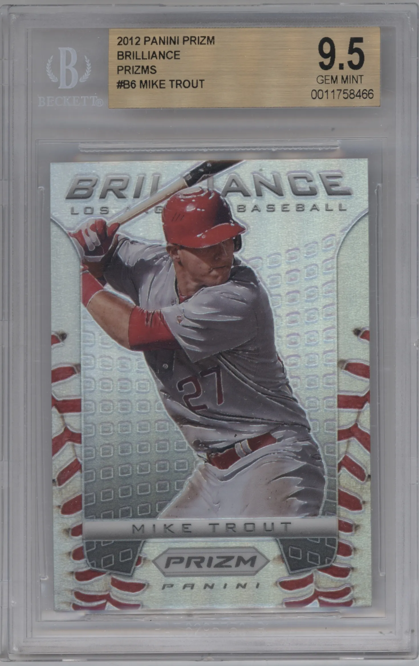2012 Panini Prizm Brilliance Mike Trout Prizm #B6 BGS 9.5