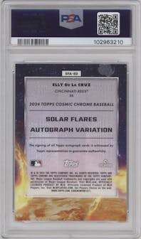 Elly De La Cruz from the 2024 Topps Cosmic Chrome set graded by PSA and given an overall grade of 10.