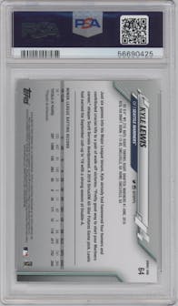 Kyle Lewis from the 2020 Topps Series 1 set graded by PSA and given an overall grade of 10.