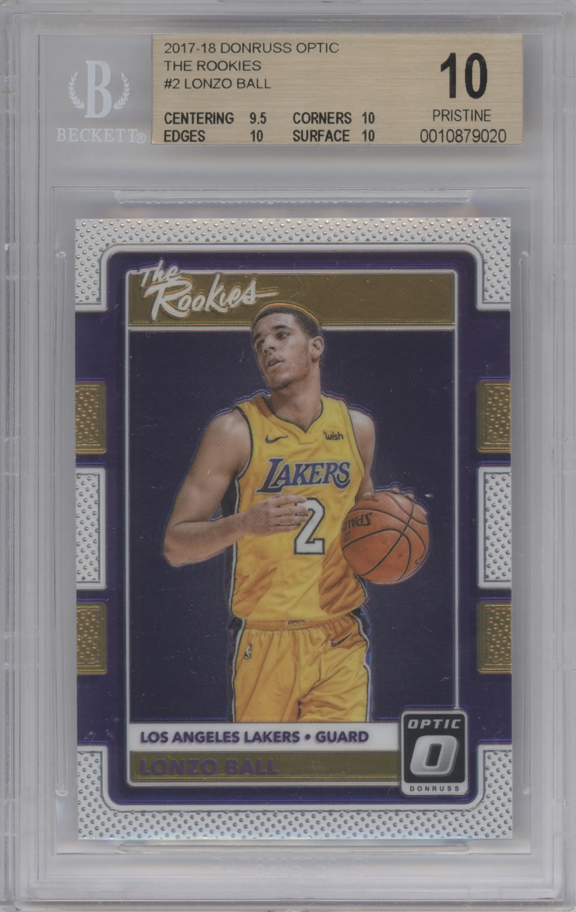 2017 Panini Donruss Optic The Rookies Lonzo Ball #2 BGS 10