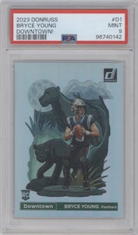 Bryce Young from the 2023 Panini Donruss set graded by PSA and given an overall grade of 9.