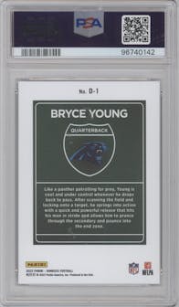 Bryce Young from the 2023 Panini Donruss set graded by PSA and given an overall grade of 9.