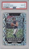 Caleb Williams from the 2024 Panini Prizm set featuring a No Huddle parallel graded by PSA and given an overall grade of 10.