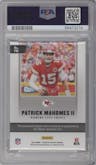 Patrick Mahomes II from the 2019 Panini Player of the Day set graded by PSA and given an overall grade of 9.