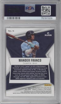 Wander Franco from the 2022 Panini Chronicles set graded by PSA and given an overall grade of 10.