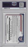 Dylan Crews from the 2024 Bowman set featuring a Blue Lunar Refractor parallel graded by PSA and given an overall grade of 9.
