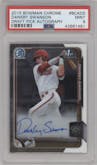 Dansby Swanson from the 2015 Bowman Draft set graded by PSA and given an overall grade of 9.