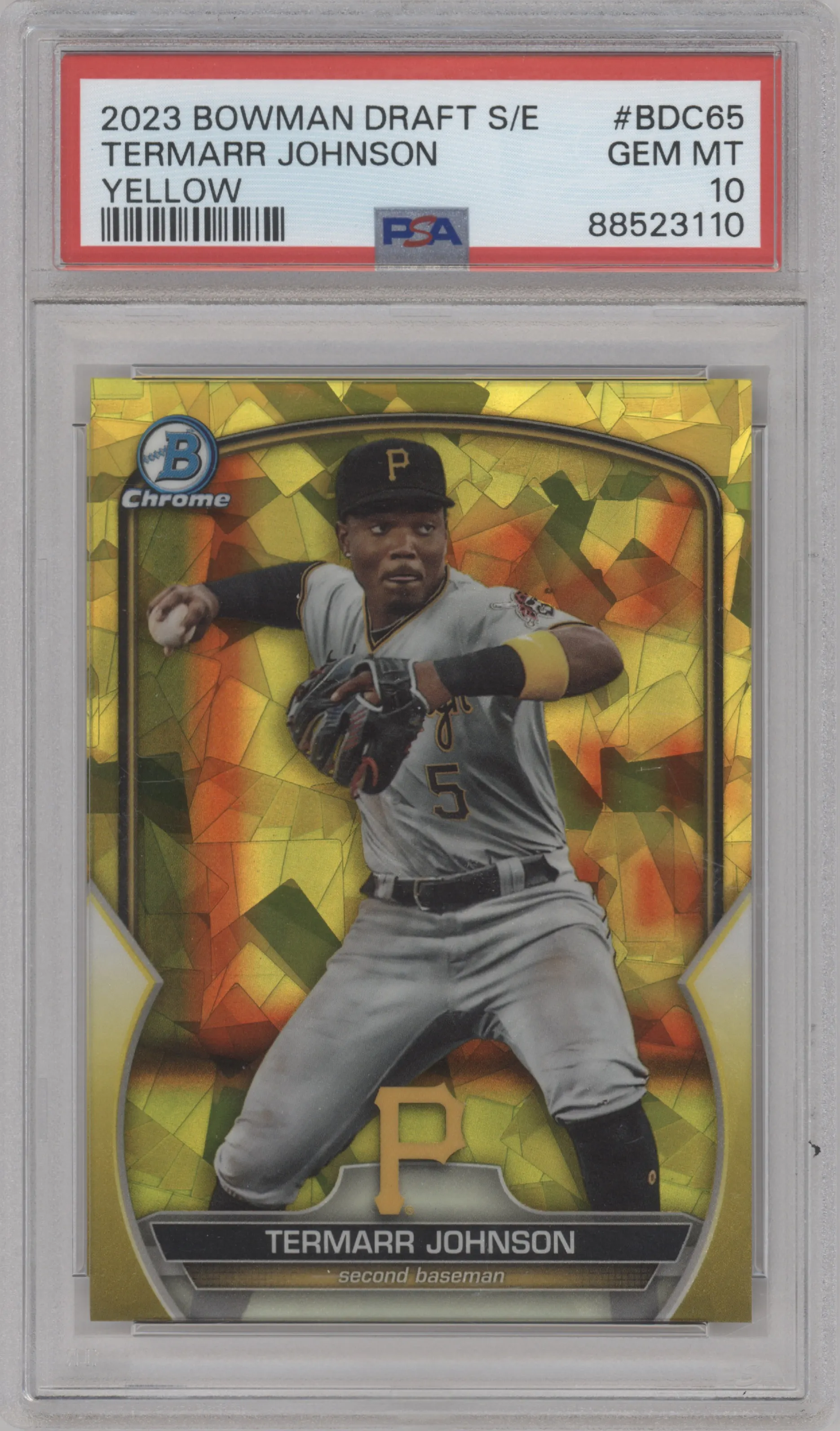 2023 Bowman Draft Sapphire Termarr Johnson Yellow #BDC-65 PSA 10