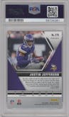 Justin Jefferson from the 2020 Panini Mosaic set featuring a Silver parallel graded by PSA and given an overall grade of 9.