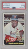 Bob Gibson from the 1965 Topps set graded by PSA and given an overall grade of 4.