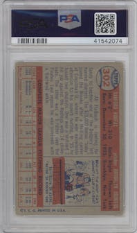 Sandy Koufax from the 1957 Topps set graded by PSA and given an overall grade of 4.
