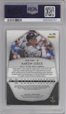 Aaron Judge from the 2020 Panini Prizm set graded by PSA and given an overall grade of 10.