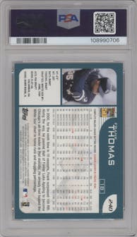 Frank Thomas from the 2001 Topps set graded by PSA and given an overall grade of 10.
