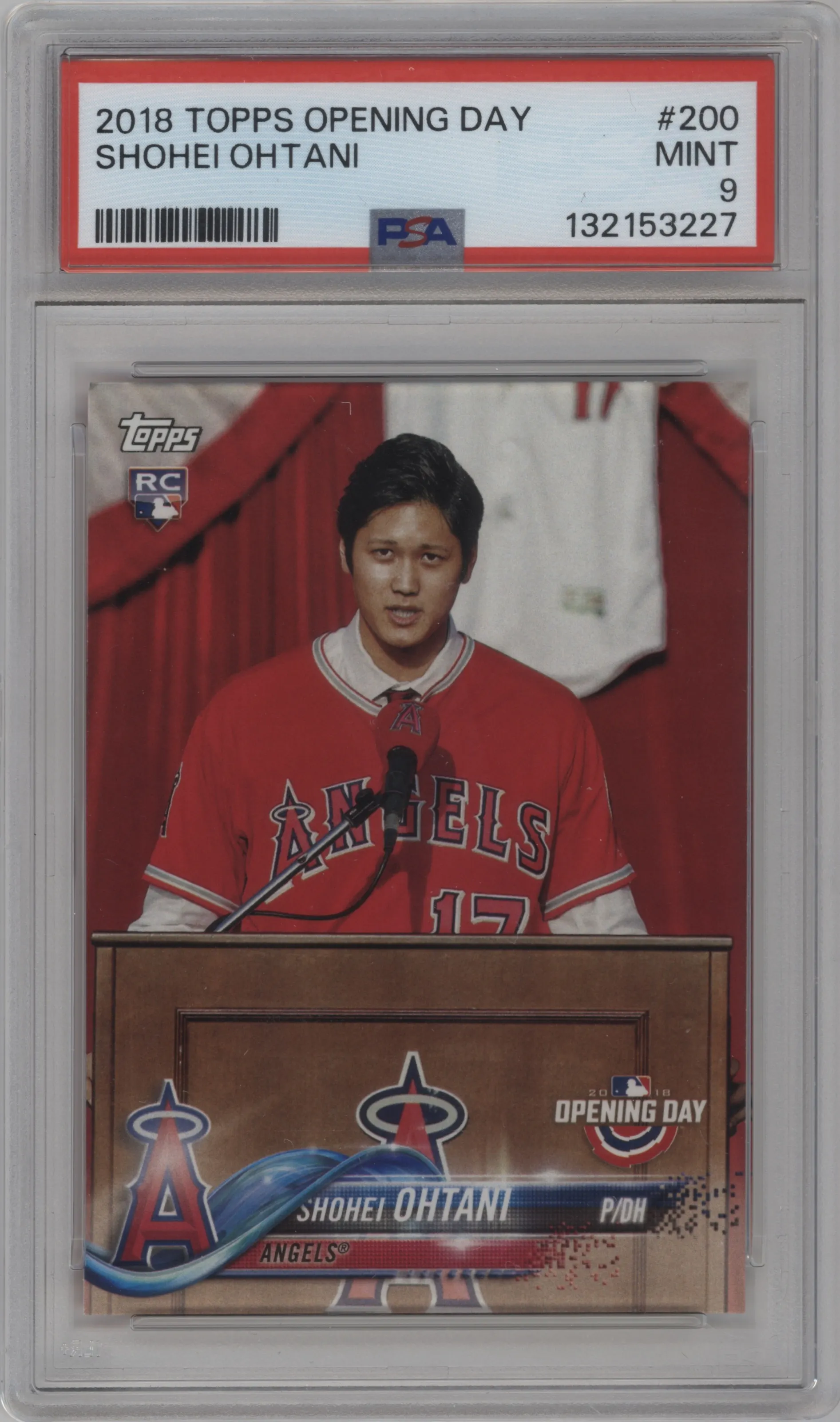 2018 Topps Opening Day Shohei Ohtani PSA 9