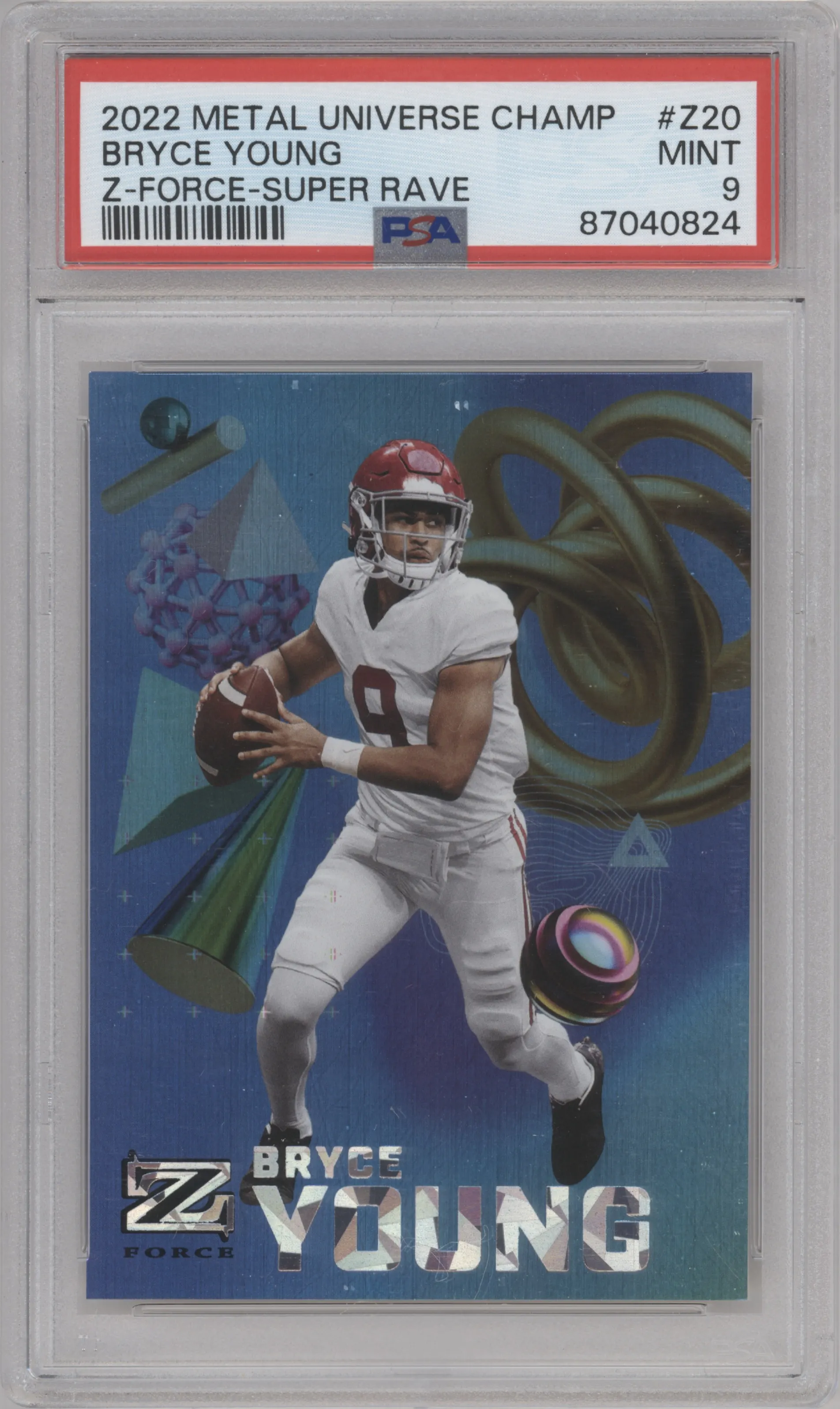 2022 Skybox Metal Universe Champions Multi-Sport Z-Force Bryce Young Super Rave #Z-20 PSA 9