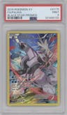 Palkia from the 2015 Pokemon XY set featuring a Hoopa EX Legendary Collection parallel graded by PSA and given an overall grade of 9.