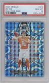 Bo Nix from the 2024 Panini Mosaic set featuring a Reactive Blue parallel graded by PSA and given an overall grade of 10.