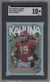 Brock Bowers from the 2023 Bowman Chrome University set graded by SGC and given an overall grade of 10.