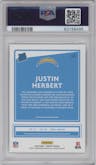 Justin Herbert from the 2020 Panini Donruss set graded by PSA and given an overall grade of 10.