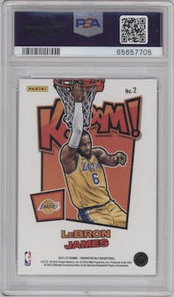 LeBron James from the 2021-22 Crown Royale set graded by PSA and given an overall grade of 9.