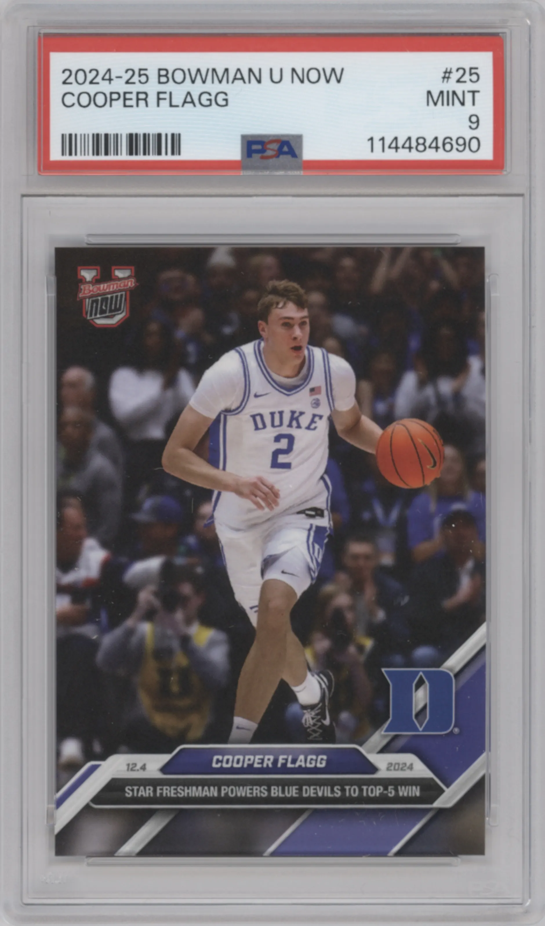 2024 Bowman U Now Cooper Flagg PSA 9