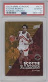 Scottie Barnes from the 2022 Panini The National VIP set featuring a Orange parallel graded by PSA and given an overall grade of 10.