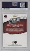 Scottie Barnes from the 2022 Panini The National VIP set featuring a Orange parallel graded by PSA and given an overall grade of 10.