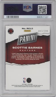 Scottie Barnes from the 2022 Panini The National VIP set featuring a Orange parallel graded by PSA and given an overall grade of 10.