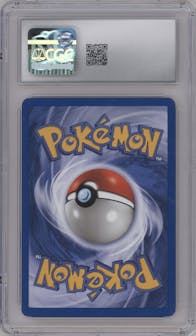 Misty's Seadra from the 2000 Pokemon GH set featuring a Pre-Release parallel graded by CSG and given an overall grade of 8.