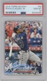 Ronald Acuna Jr. from the 2018 Topps Holiday set graded by PSA and given an overall grade of 10.