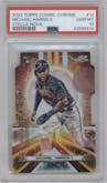 Michael Harris II from the 2023 Topps Cosmic Chrome set graded by PSA and given an overall grade of 10.