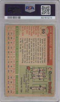 Jackie Robinson from the 1955 Topps set graded by PSA and given an overall grade of 3.