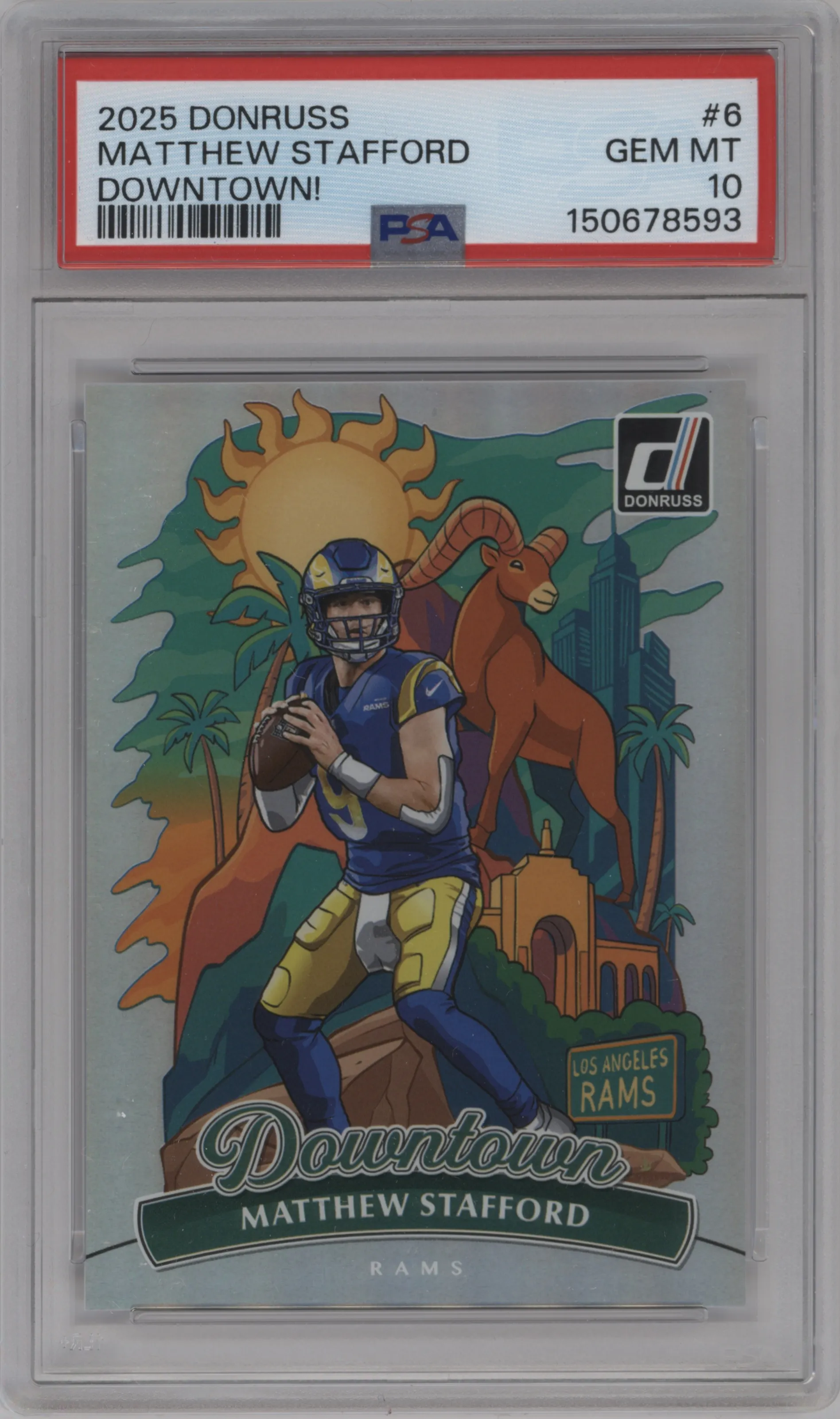 2025 Panini Donruss Downtown Matthew Stafford #6 PSA 10