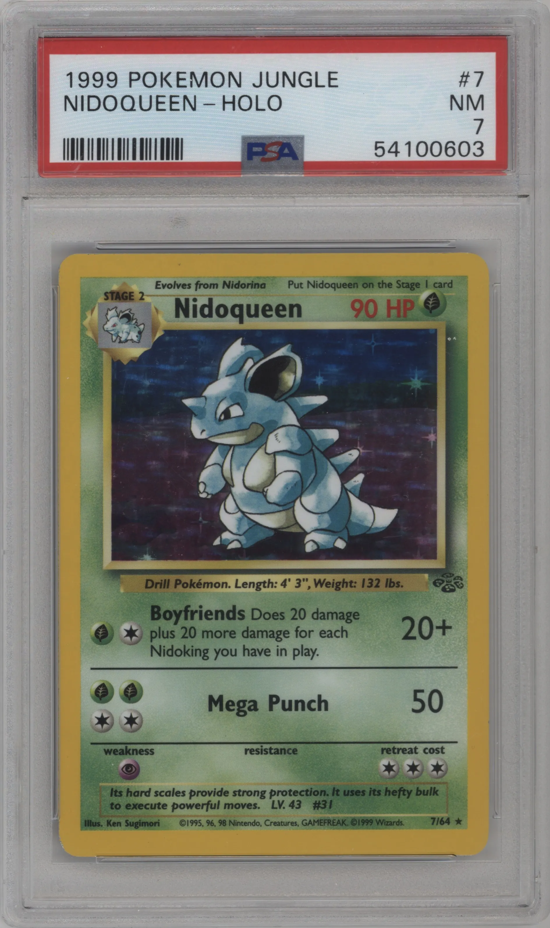 1999 Pokemon Jungle Nidoqueen #7 PSA 7