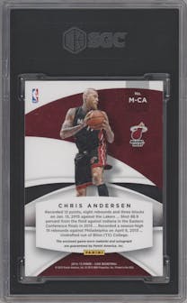 Chris Andersen from the 2014-15 Panini Luxe set featuring a Prime parallel graded by SGC and given an overall grade of 9.5.