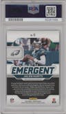Jalen Hurts from the 2020 Panini Prizm set graded by PSA and given an overall grade of 10.