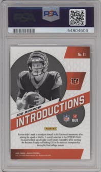 Joe Burrow from the 2020 Panini Mosaic set graded by PSA and given an overall grade of 9.