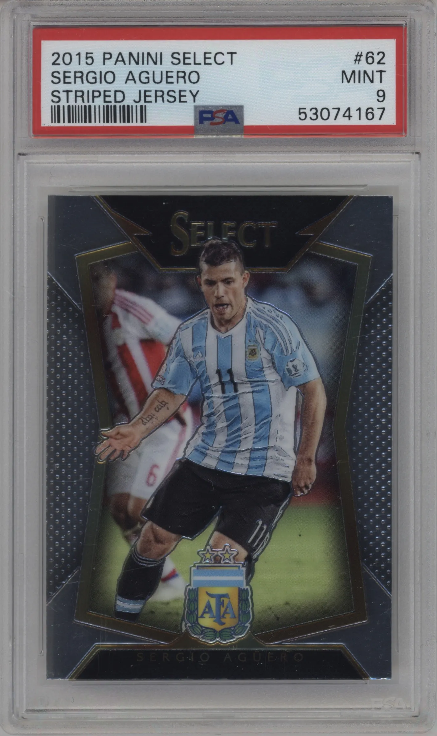 2015 Panini Select Sergio Aguero #62 PSA 9