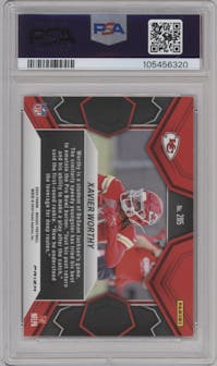 Xavier Worthy from the 2024 Panini Mosaic set featuring a Pink Camo parallel graded by PSA and given an overall grade of 10.