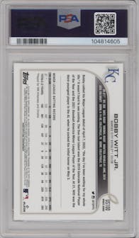 Bobby Witt Jr. from the 2022 Topps Update  set graded by PSA and given an overall grade of 10.