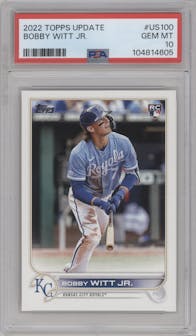 Bobby Witt Jr. from the 2022 Topps Update  set graded by PSA and given an overall grade of 10.