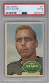 Bart Starr from the 1960 Topps set graded by PSA and given an overall grade of 4.