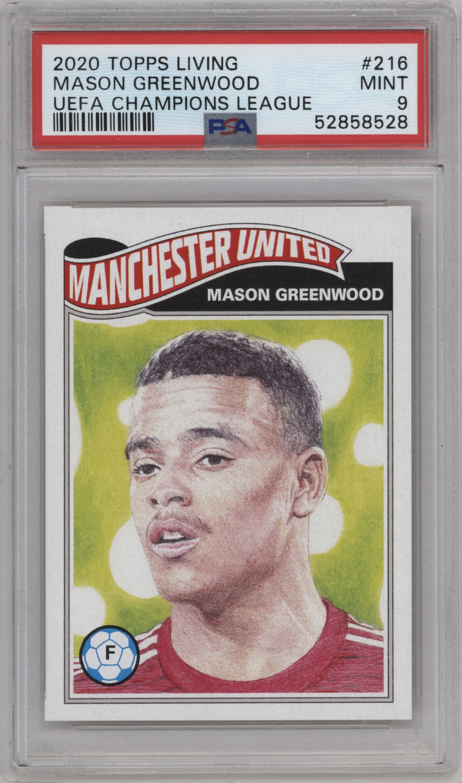 2020 Ultimate Topps Living Set UEFA CL 2020 Mason Greenwood PSA 9