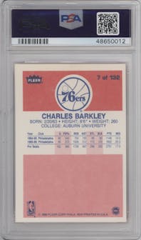Charles Barkley from the 1986-87 Fleer set graded by PSA and given an overall grade of 8.