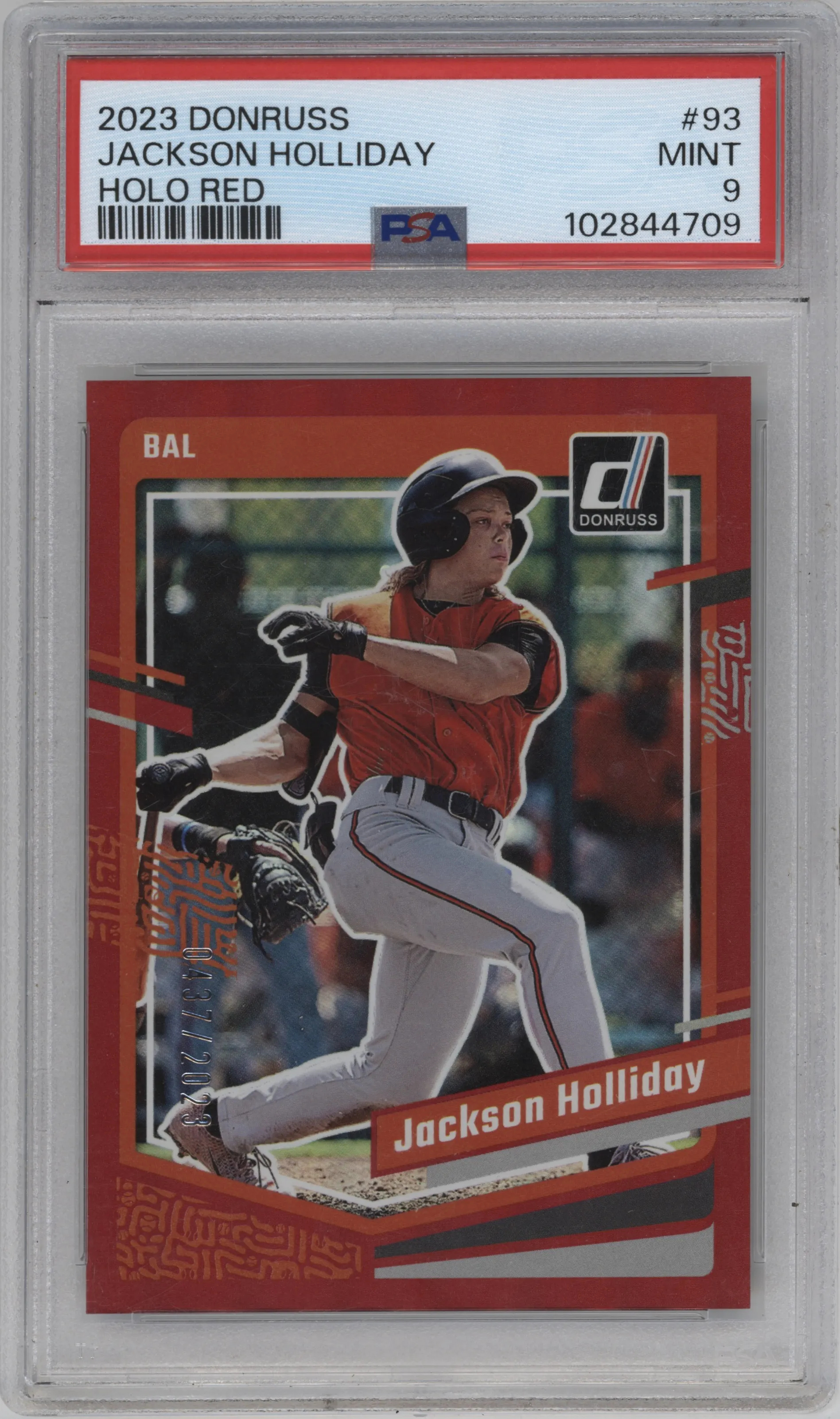 2023 Panini Donruss Jackson Holliday Red Holo PSA 9