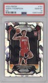 Amen Thompson from the 2023-24 Panini Prizm set featuring a Ice Prizm parallel graded by PSA and given an overall grade of 10.