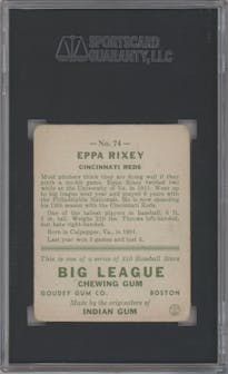 Eppa Rixey from the 1933 Goudey set graded by SGC and given an overall grade of 1.5.